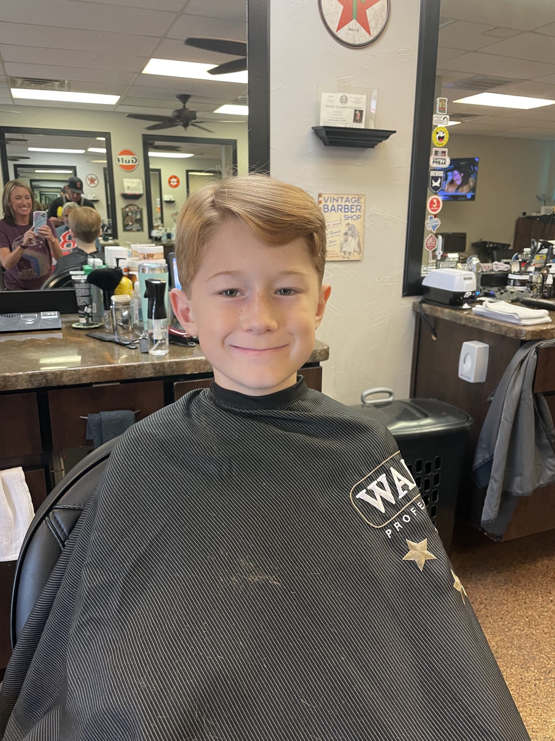 young boy after haircut
